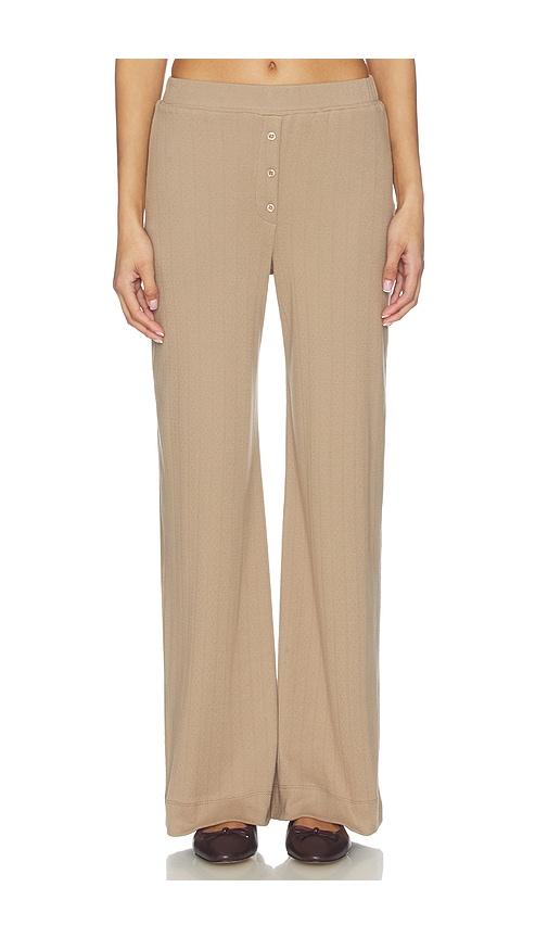 vir vita pointelle lounge pant in brown. - size l (also in m, s, xl)