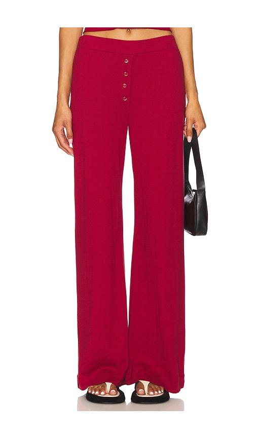 vir vita pointelle lounge pant in red. - size xl (also in xs)