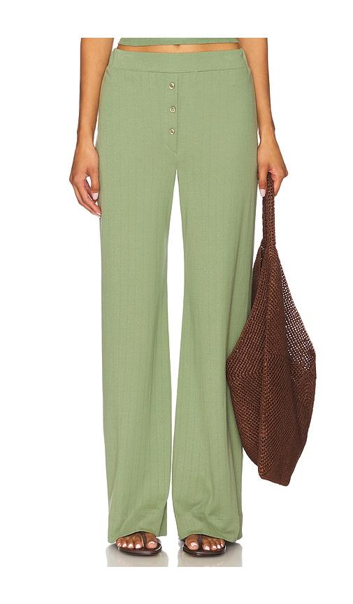 vir vita pointelle lounge pant in sage. - size l (also in xs, xl)