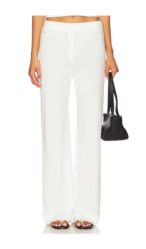 vir vita pointelle lounge pant in white. - size m (also in s)