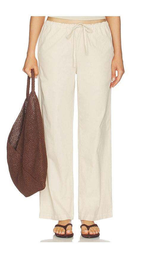 vir vita siena cotton poplin pant in beige. - size l (also in s)