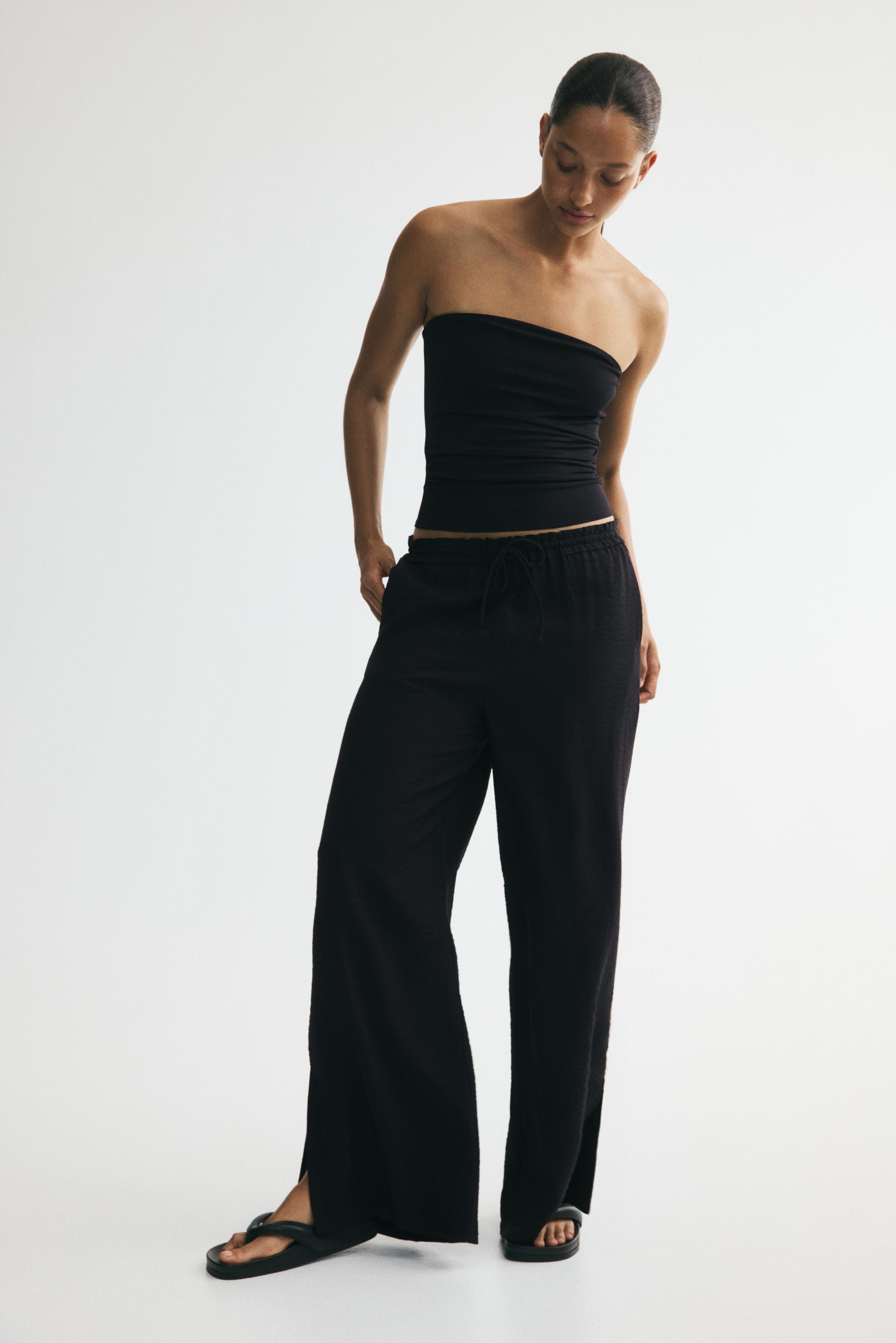 viscose-blend drawstring pants