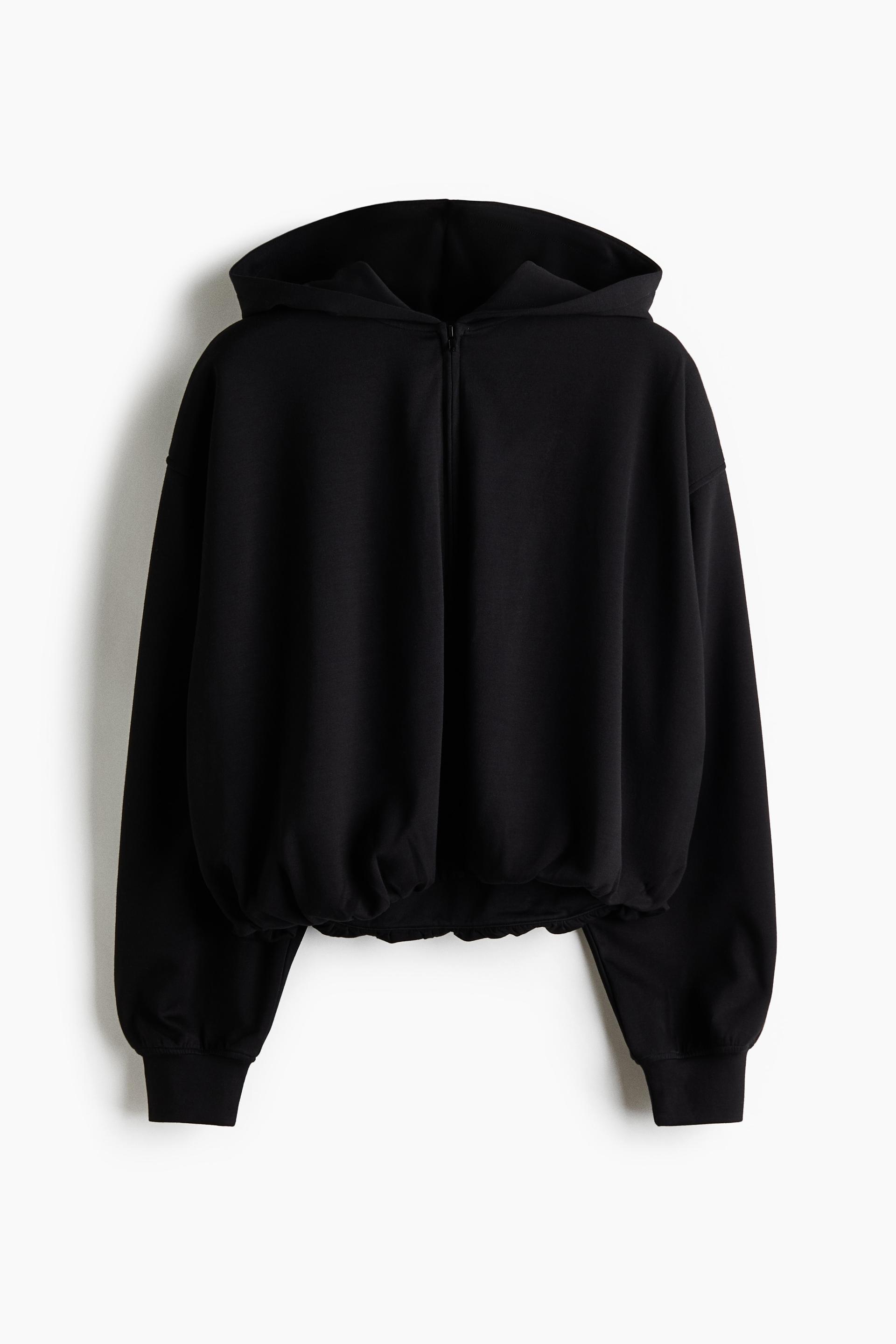 viscose-blend hooded jacket