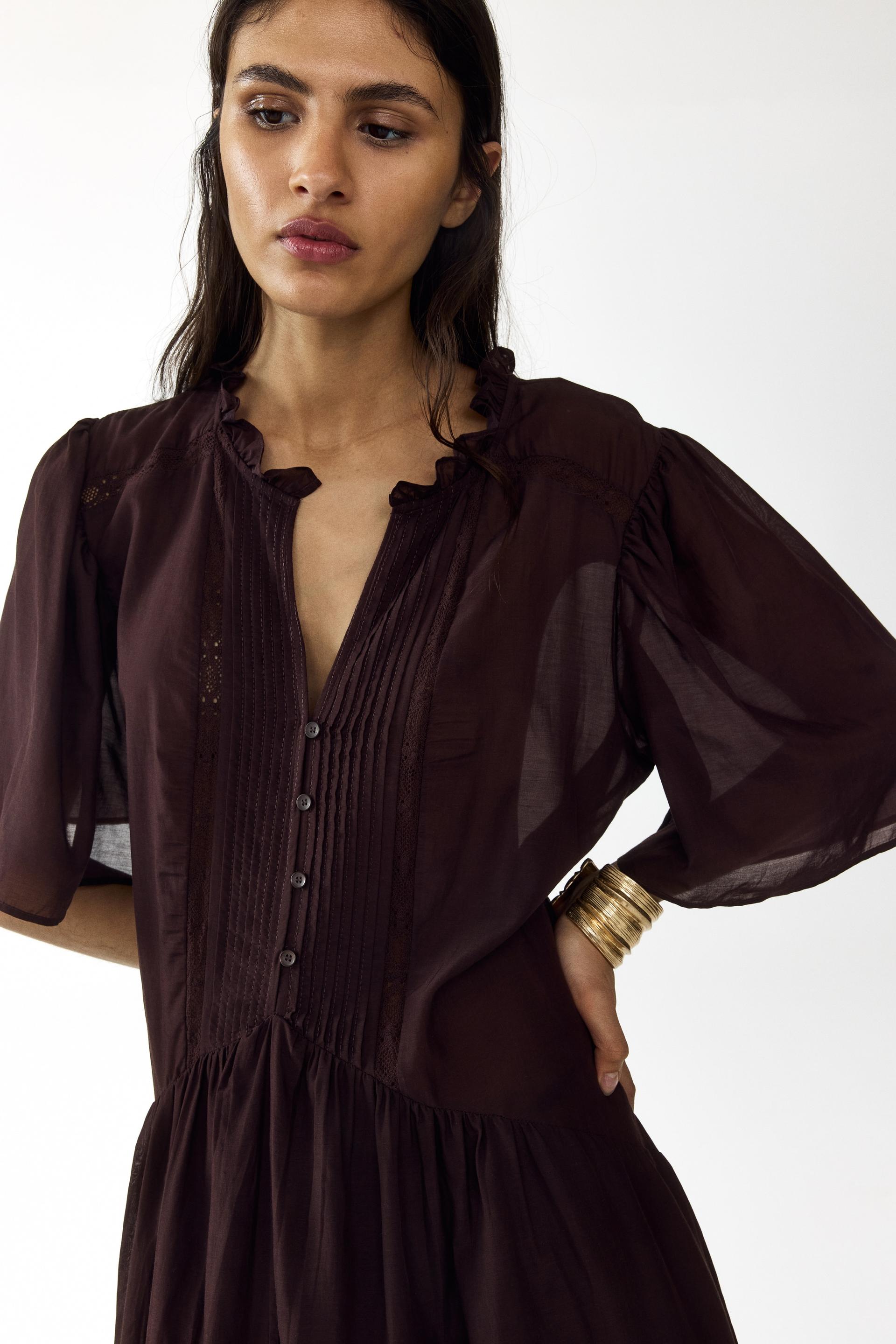 viscose-blend tunic dress