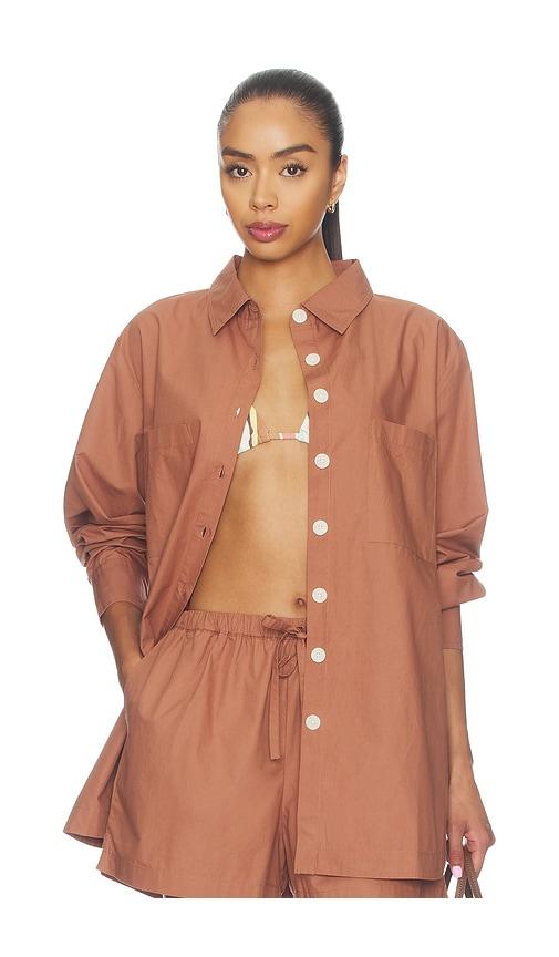 vitamin a nadia shirt in brown. - size l (also in m, s, xs, xxs)