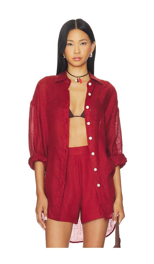 vitamin a playa boyfriend shirt in red. - size s (also in xs)