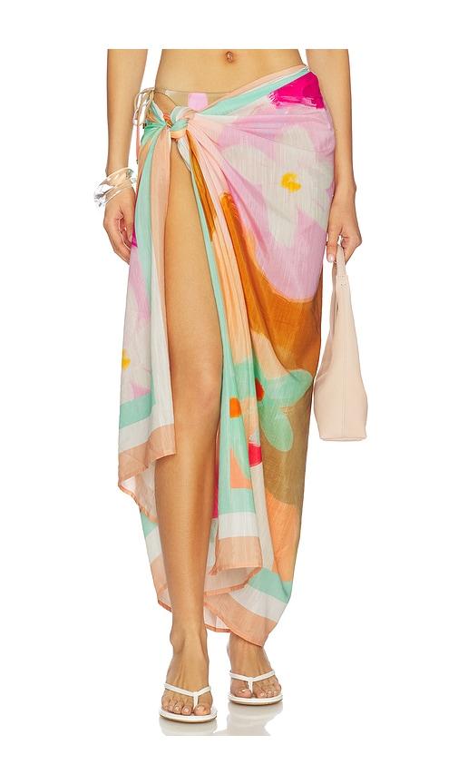 vitamin a samara sarong in peach,coral.