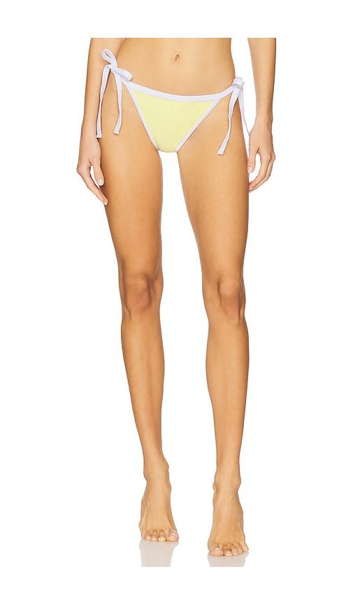 vitamin a stella tie side bikini bottom in yellow. - size m (also in xl)