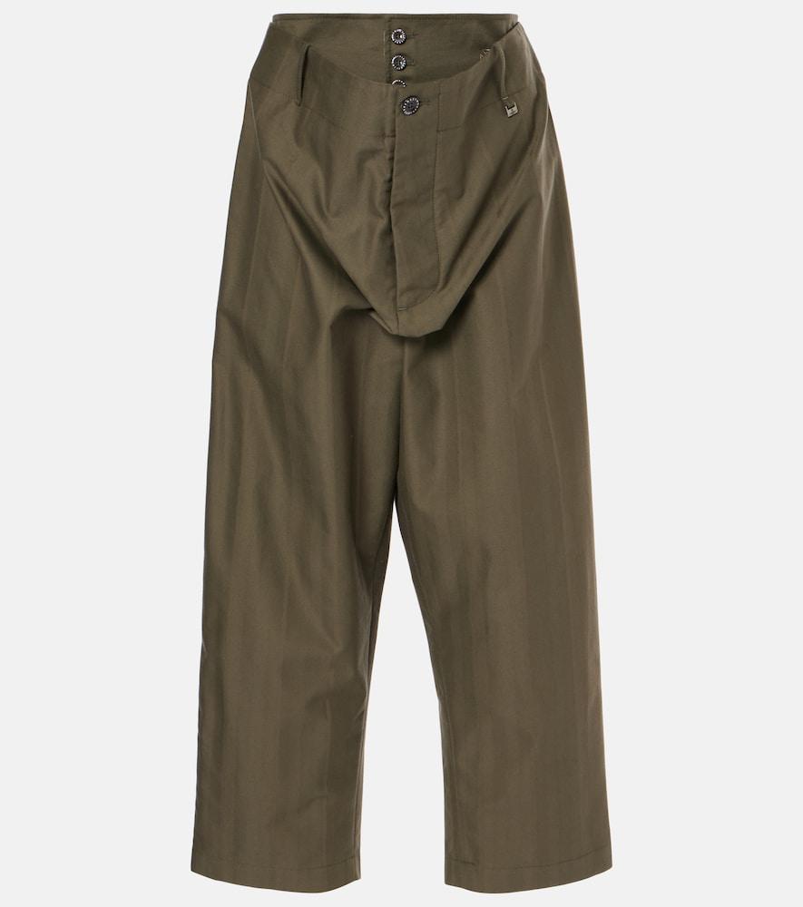 vivienne westwood alien cropped cotton wide-leg pants