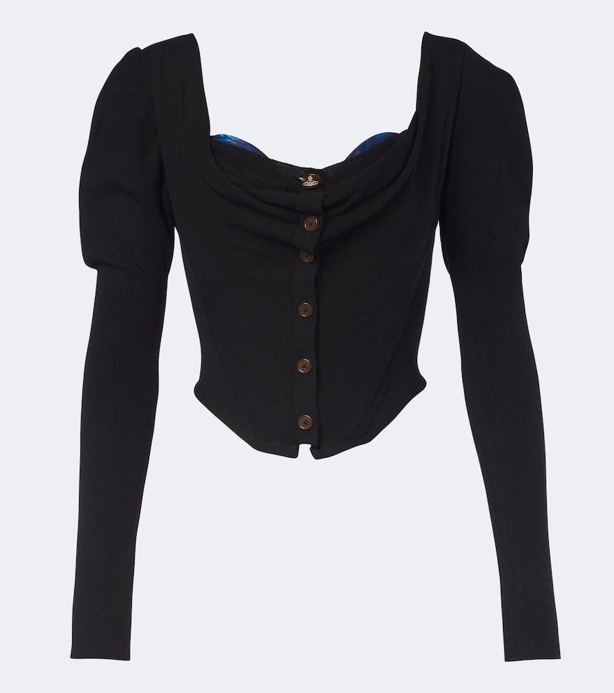 vivienne westwood bea knitted cotton and cashmere cardigan