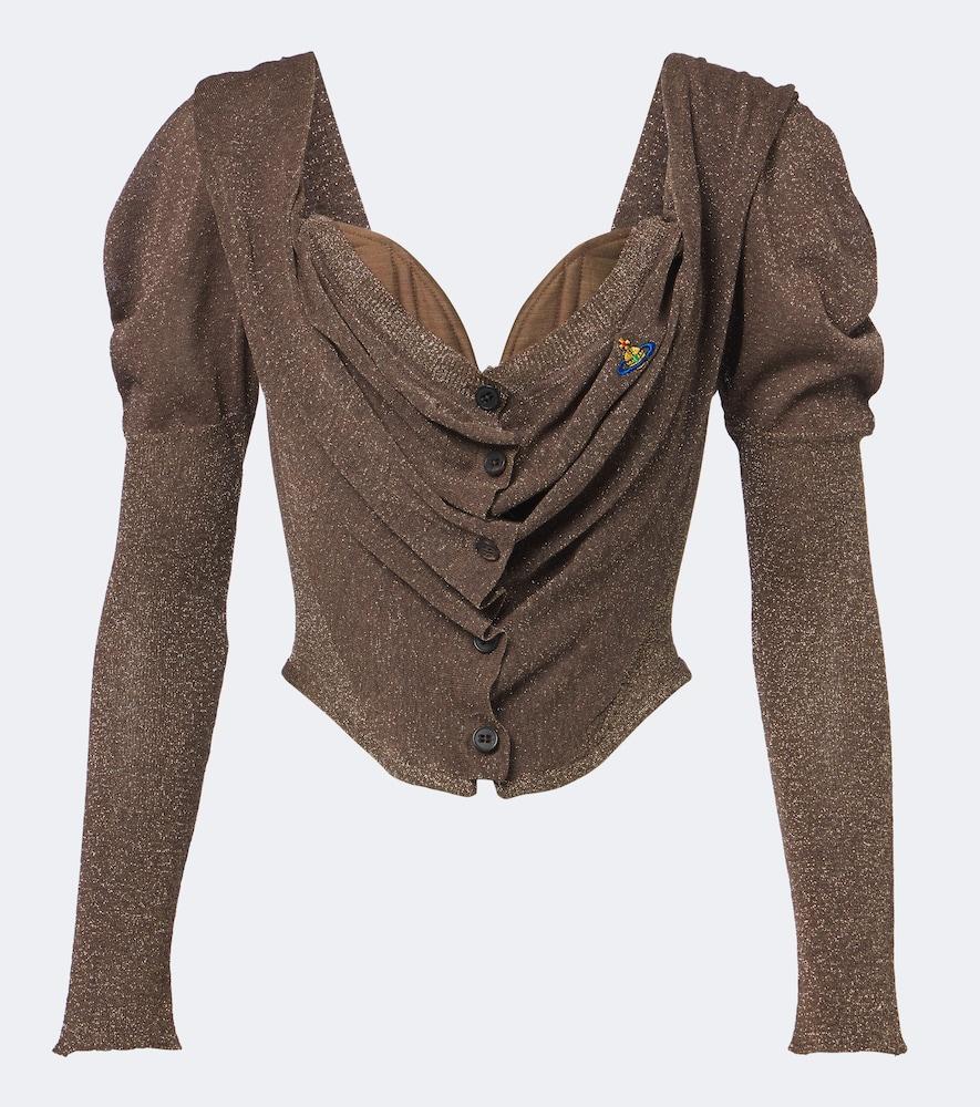 vivienne westwood bea lamé cardigan