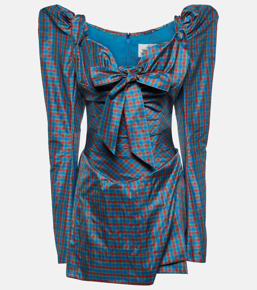 vivienne westwood bow-detail checked minidress