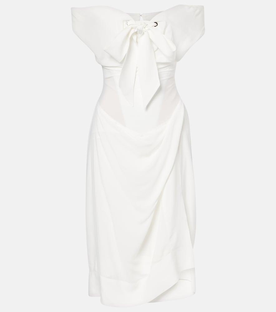 vivienne westwood bridal bow-detail midi dress
