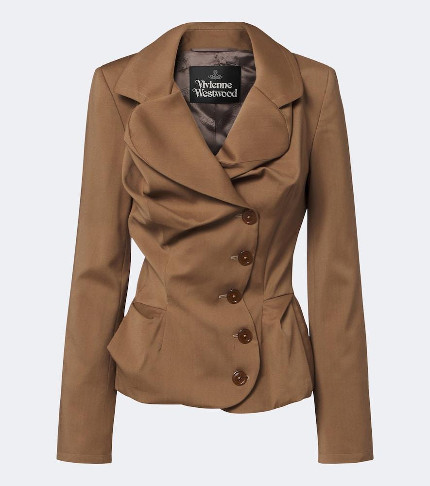 vivienne westwood draped peplum virgin wool jacket