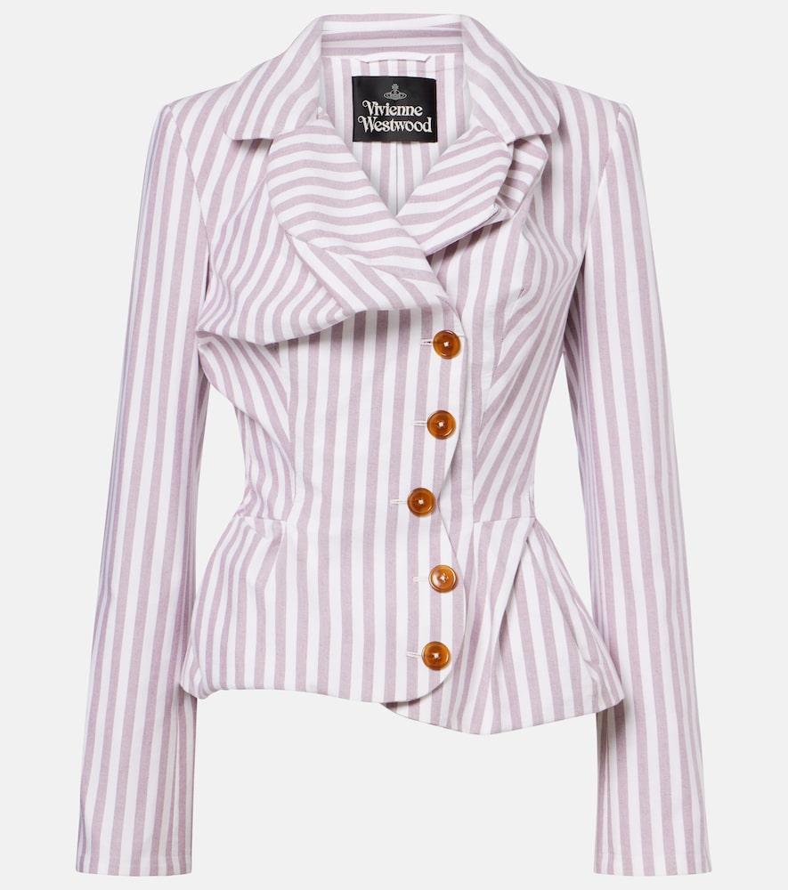 vivienne westwood draped striped peplum cotton jacket