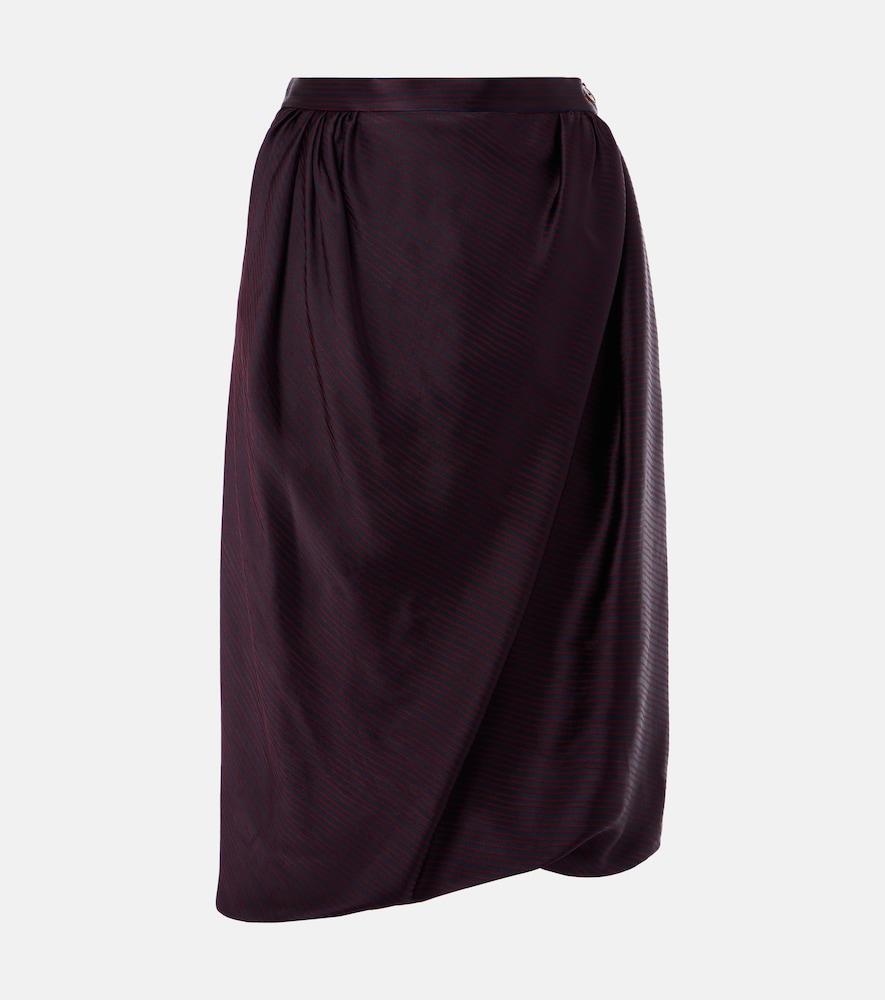 vivienne westwood drunken striped draped checked midi skirt