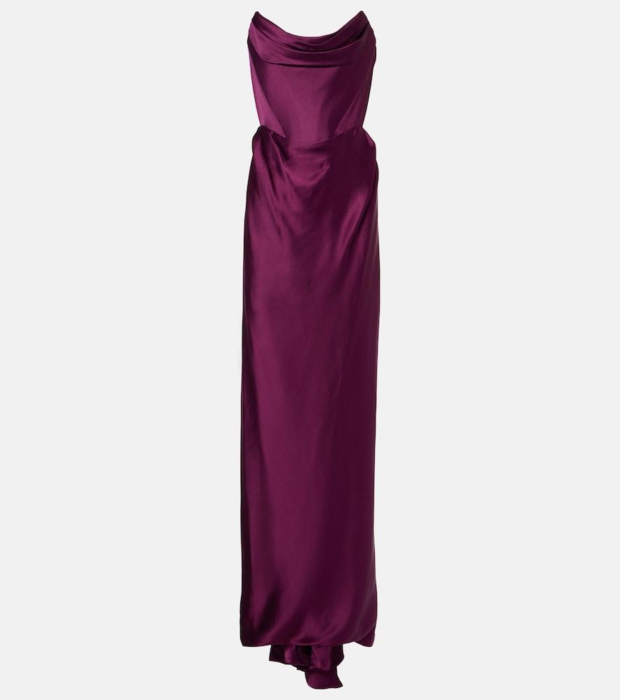 vivienne westwood galaxy draped crêpe satin bustier gown