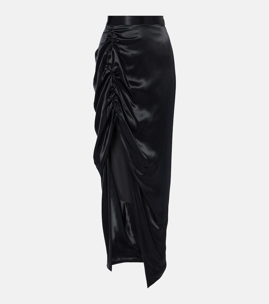 vivienne westwood gathered satin midi skirt