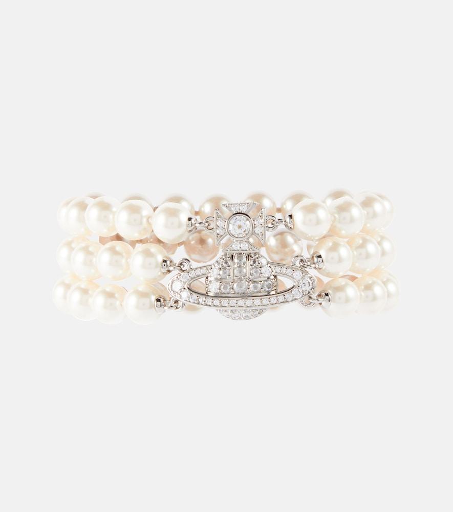 vivienne westwood graziella embellished faux pearl bracelet