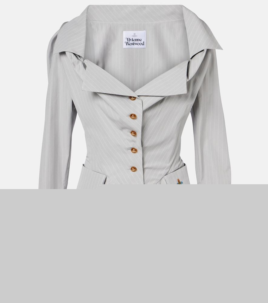 vivienne westwood monday pinstripe peplum cotton shirt