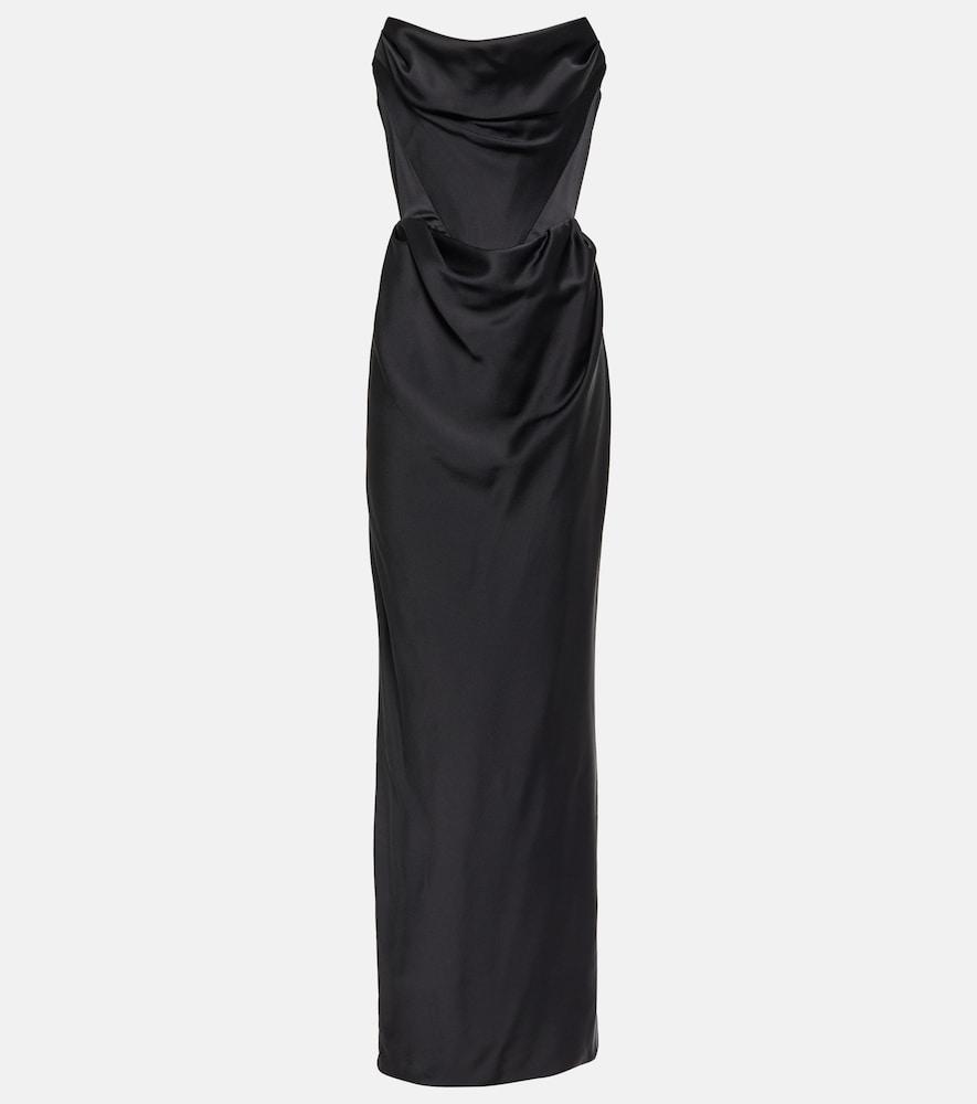 vivienne westwood off-shoulder satin gown