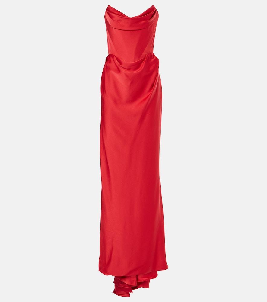 vivienne westwood off-shoulder satin gown