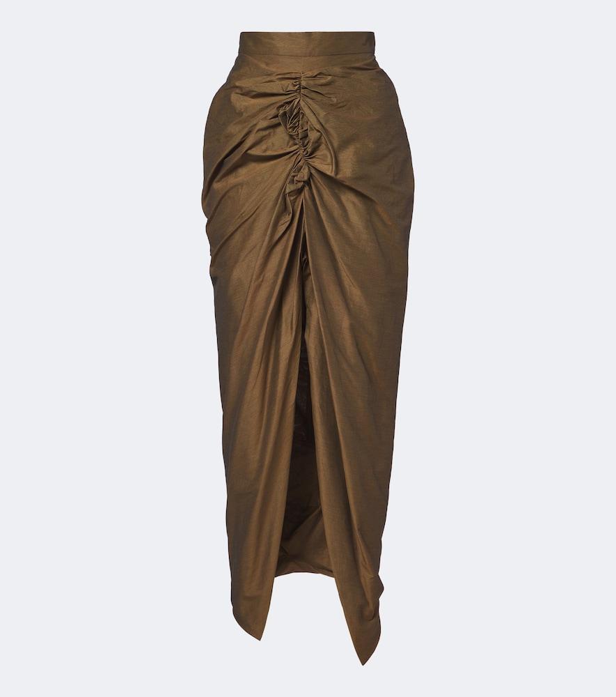 vivienne westwood panther gathered cotton-blend maxi skirt