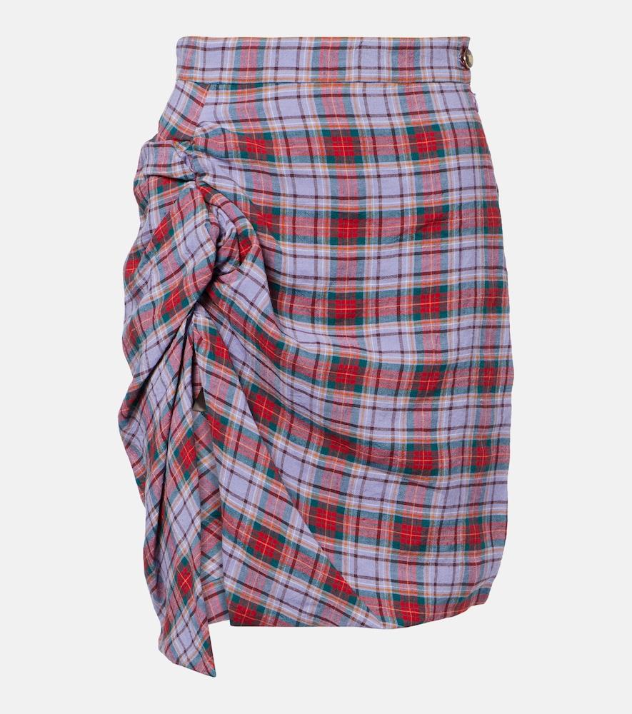 vivienne westwood panther gathered linen miniskirt