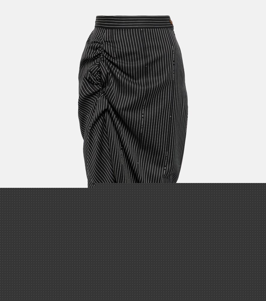 vivienne westwood pinstriped wool and cotton midi skirt