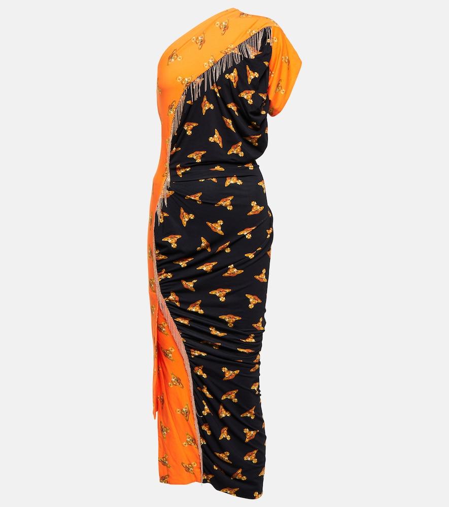 vivienne westwood printed one-shoulder midi dress