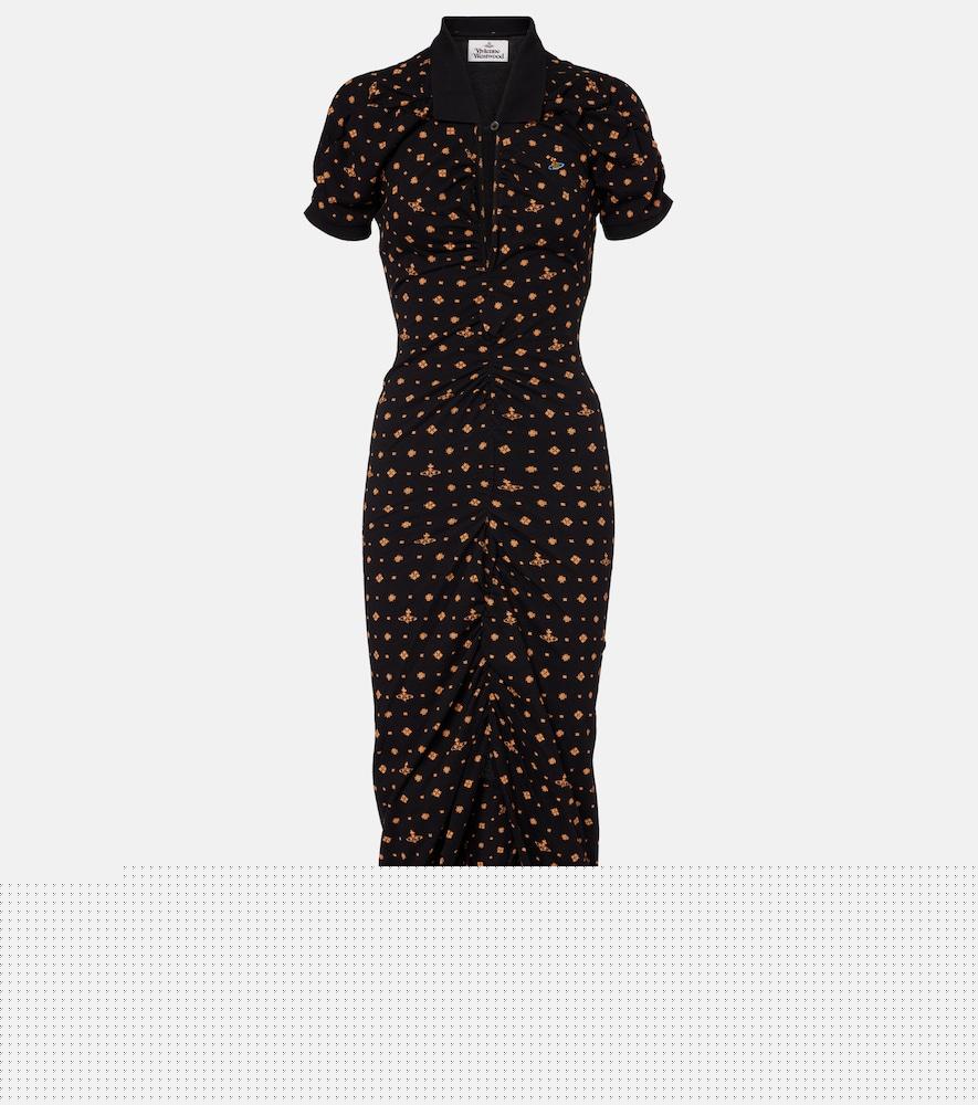 vivienne westwood pulling draped cotton midi dress