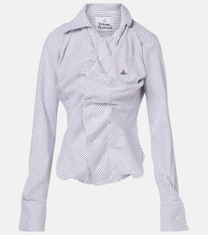 vivienne westwood striped cotton-blend poplin shirt