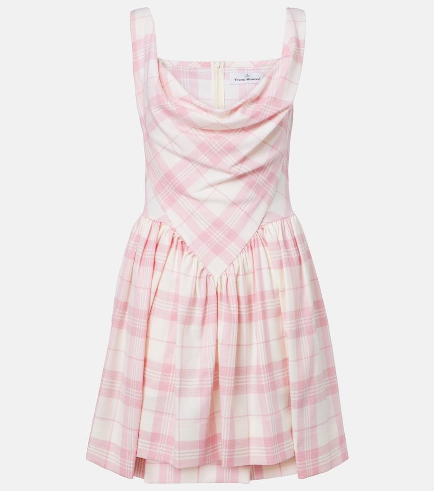 vivienne westwood sunday checked wool-blend minidress