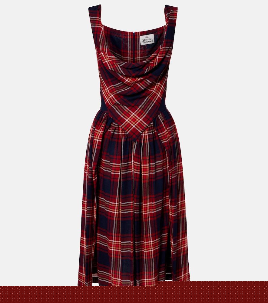 vivienne westwood sunday tartan draped bustier dress