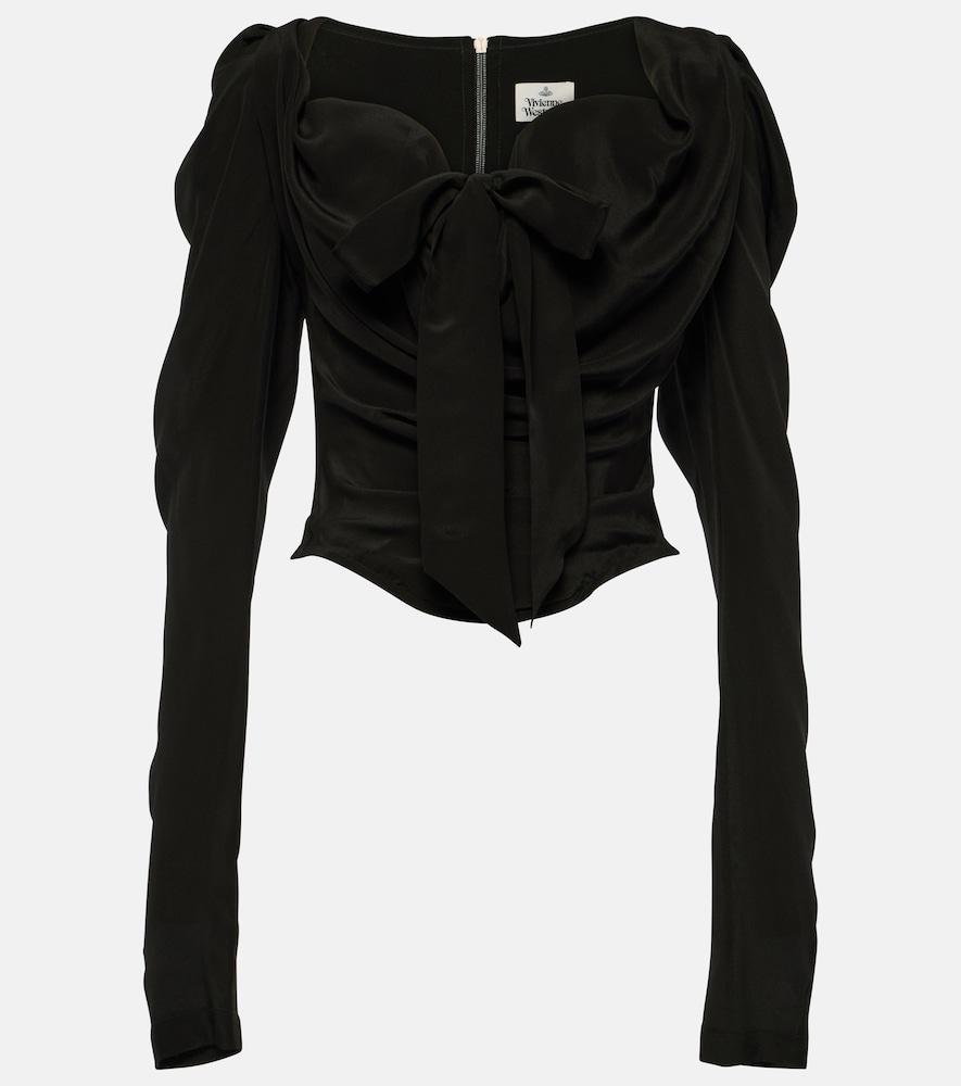vivienne westwood tie-detail silk top