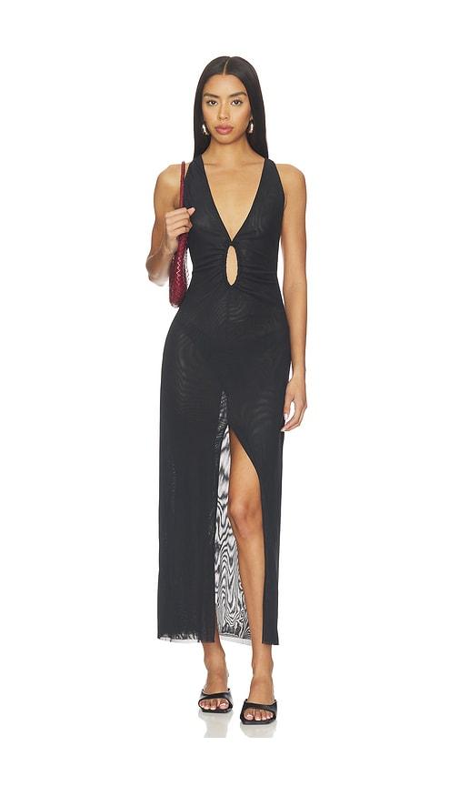 vix swimwear aimee midi cover up in black. - size l (also in m)