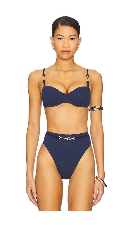 vix swimwear alba nissi bikini top in navy. - size l (also in s, m)