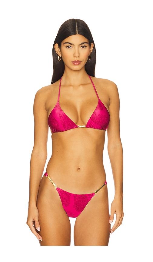 vix swimwear candice triangle bikini top in pink. - size l (also in s, m)