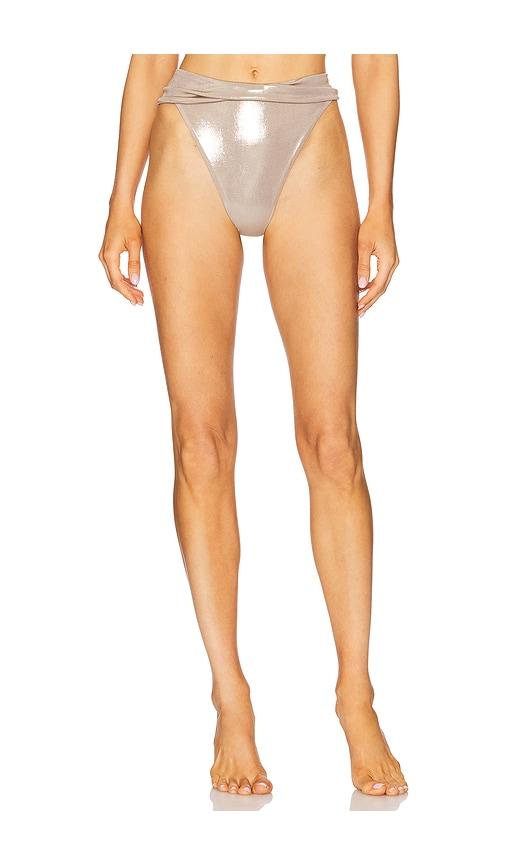 vix swimwear cassie hot pants in metallic neutral. - size l (also in s)