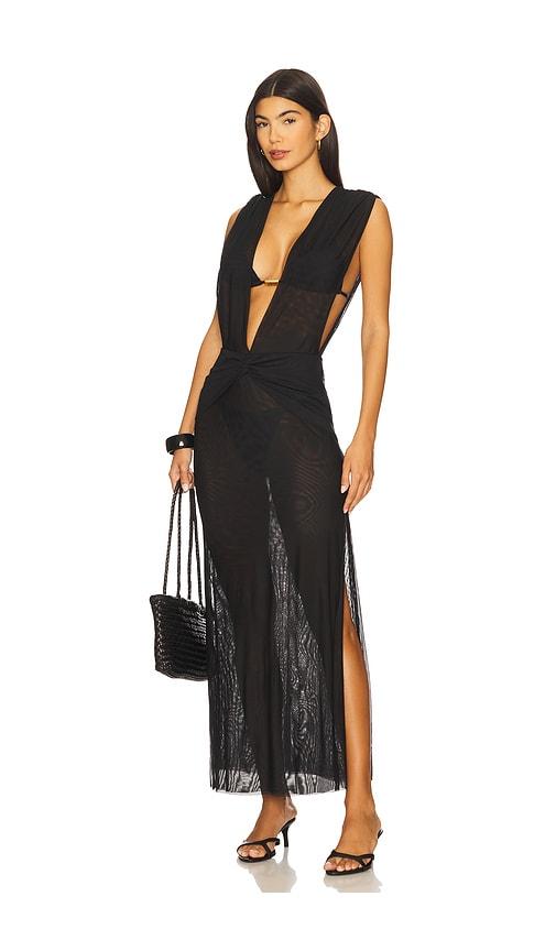 vix swimwear cindy long cover up in black. - size l (also in m)