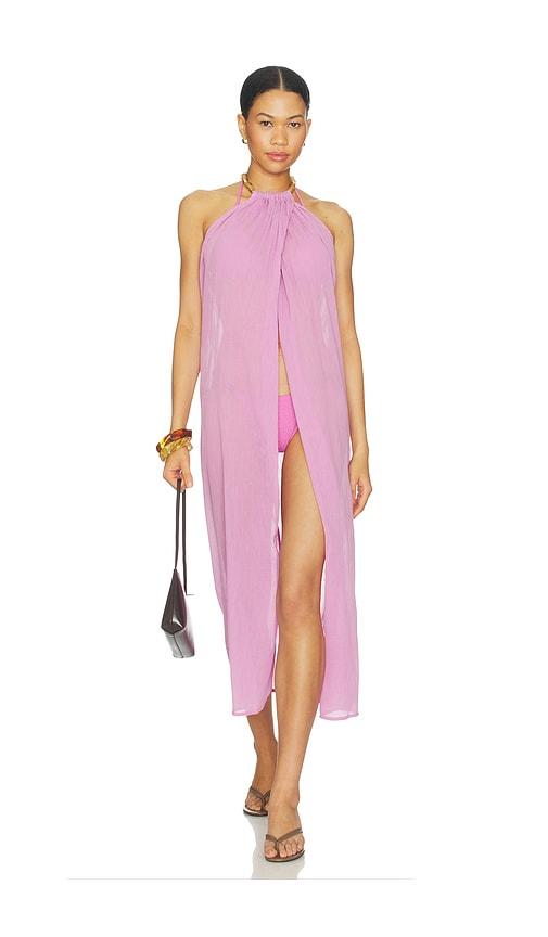 vix swimwear cloe long cover up in pink. - size l (also in s, m, xl)