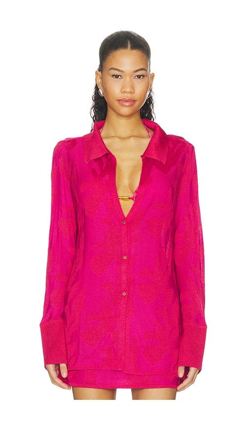 vix swimwear lara shirt in pink. - size l (also in xs, s, m)