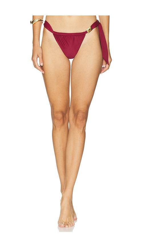 vix swimwear liza cheeky tanga bikini bottom in burgundy. - size l (also in s, m, xl, xs)