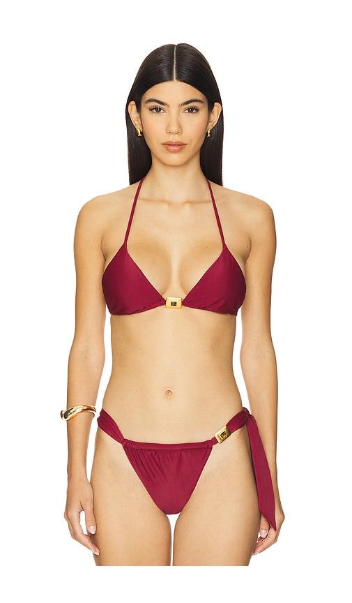 vix swimwear liza triangle bikini top in burgundy. - size l (also in m)