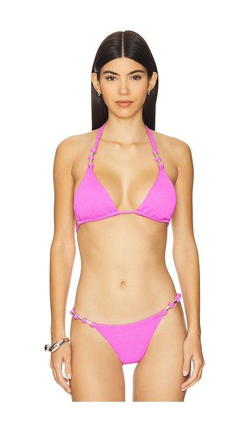 vix swimwear paula triangle bikini top in fuchsia. - size l (also in s)