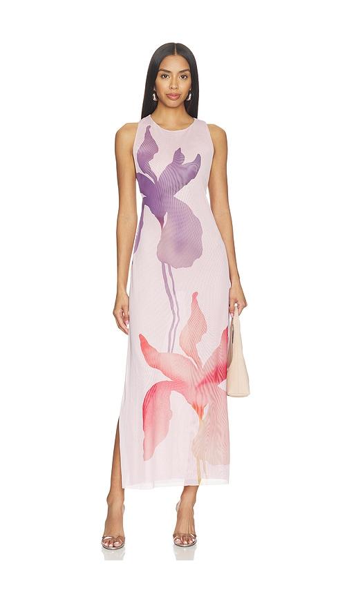 vix swimwear twist long cover up dress in mauve. - size l (also in xs, s, m, xl)