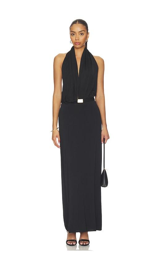 vix swimwear x rosie huntington-whiteley rosana long dress in black. - size l (also in s, m)
