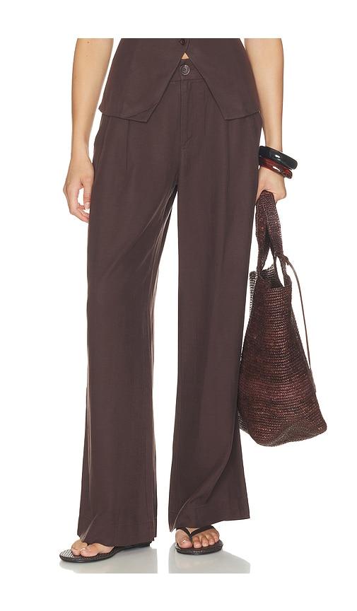 vuori trestles twill wide leg pant in brown. - size l (also in xs, s, m, xl)