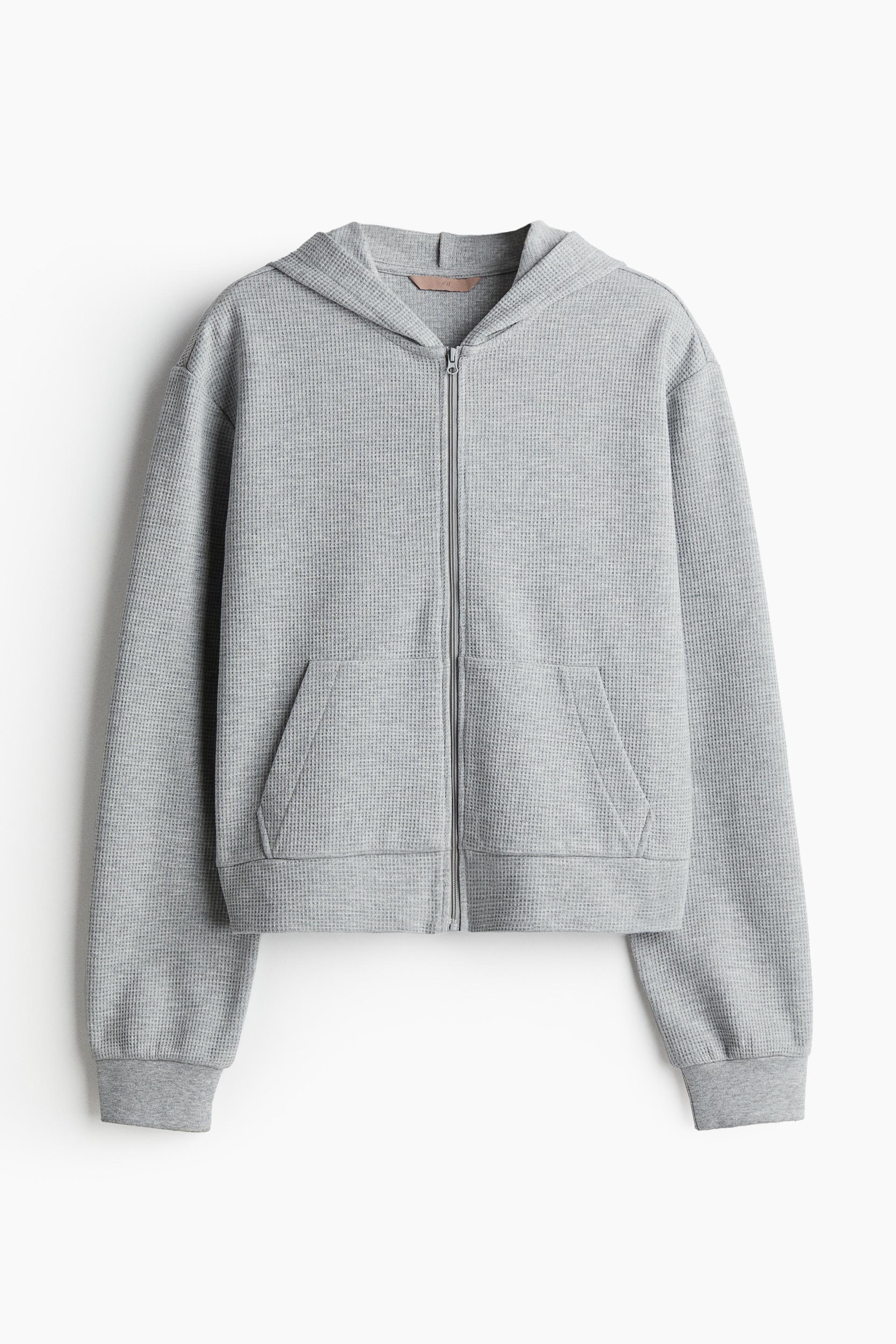 waffled hooded jacket