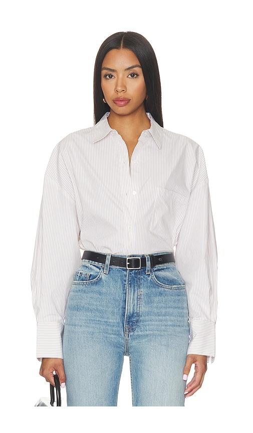 wao poplin button up in multi. - size l (also in m, s, xl, xs, xxs)